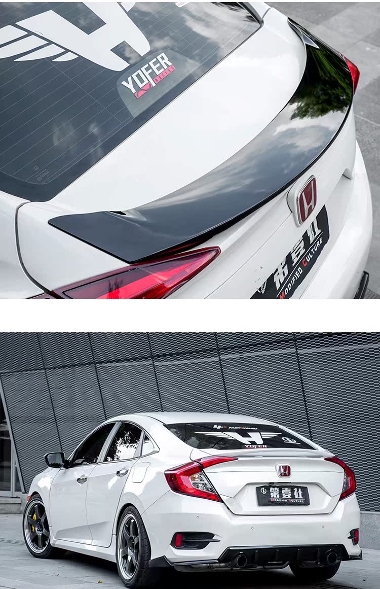 Mười thế hệ Civic tail Honda 2017 Civic mười thế hệ sửa đổi mô hình MC tail wing cánh cố định đuôi miễn phí đấm