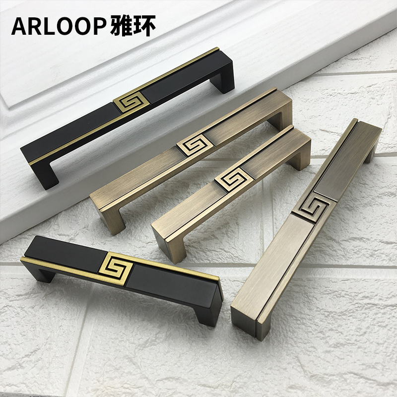 New Chinese retro wardrobe door handle minimalist handle Eurostyle retro cupboard door cupboard with handle drawer handle-Taobao