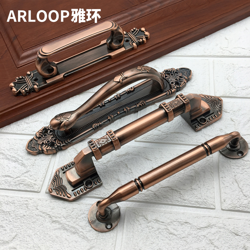 New Chinese door pull handle bronze pull door handle wooden door clothes handle retro door handle handle antique