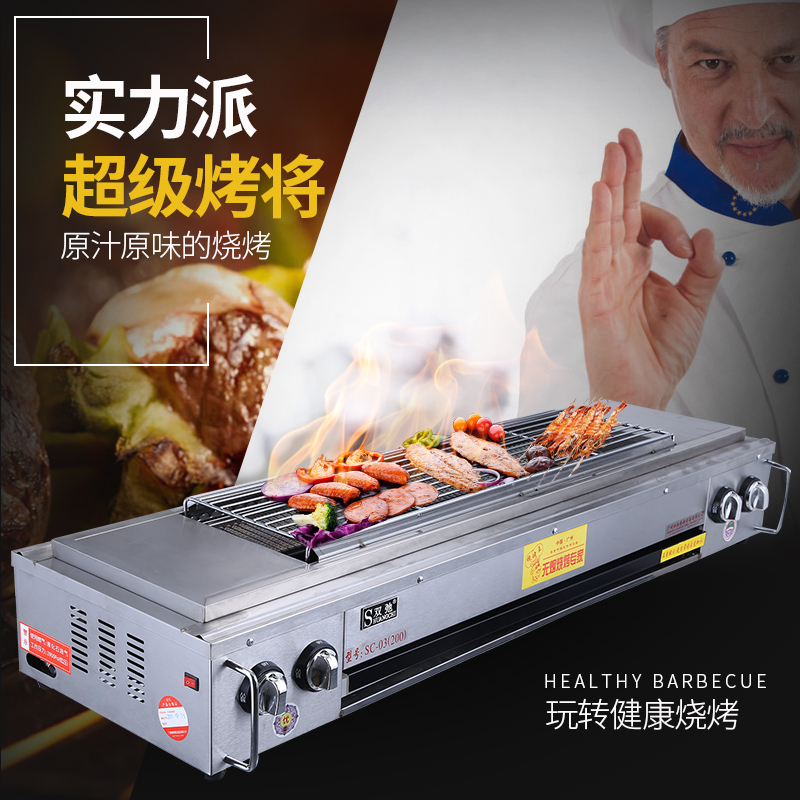 Double Chi Commercial Free Gas BBQ Furnace Users External Environmental Guardian Oyster Glux Liquefied Gas Stand