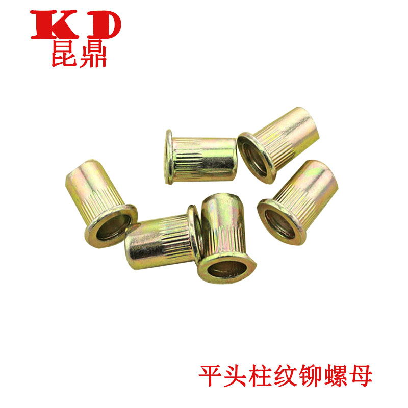 Flat head (cylindrical)column pattern rivet nut carbon steel national standard color zinc pull cap m3m4m5m6m8m10m12