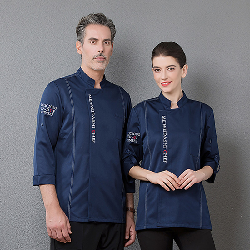Chefs overalls Mens long sleeves Autumn and winter cake shop baking decorators clothing Kitchen chefs clothing Tooling Kitchen clothes