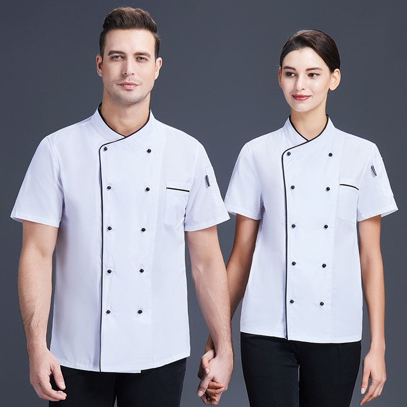 High-end chef overalls Mens short-sleeved summer thin models catering hotel kitchen tooling Chef clothing long-sleeved suit Female