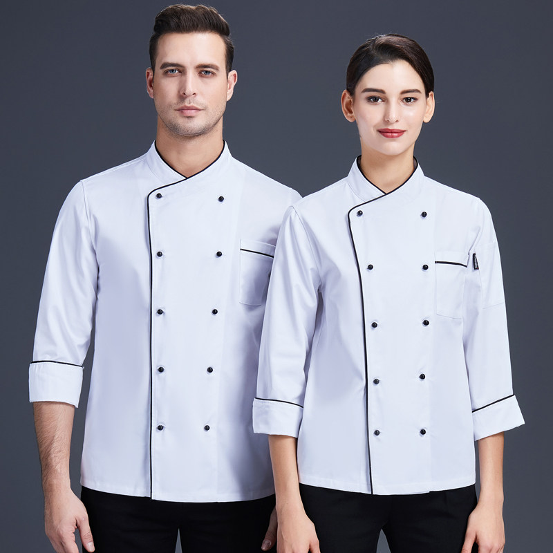 Small size chef dress female longsleeved autumn and winter thick school kindergarten canteen