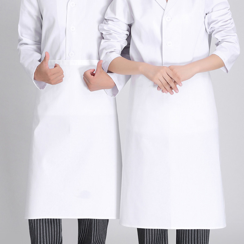 Chef Apron White Half Body Apron Food Factory School Kindergarten Canteen Auntie Workwear Halfcut Nepotism