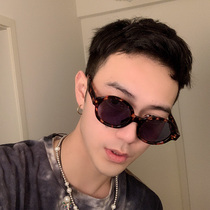 Hong Kong wind BAO WEN wide-side thick frame Oval sun glasses men and women couples anti-ultraviolet bouncy decoration sunglasses