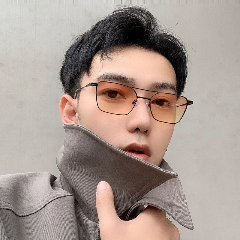 Han edition of men's skeptical glasses sunscreen sunglasses anti-UV sunglasses men and women tide with near-visual metal