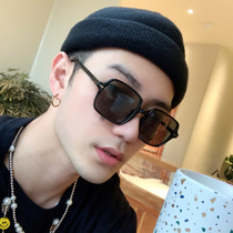 Korean box black retro men sun glasses small frame ins Wind Harajuku Tide mens sunglasses myopic face woman
