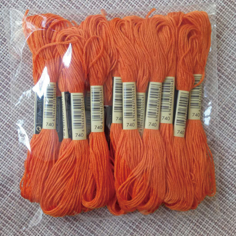 Cross stitch embroidery thread 740 the same number 971 color 10 pieces each 8 meters 6 strands complement insole embroidery wool felt