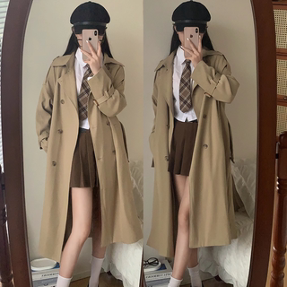 [Planet] This Year's Popular New Trench Coat for Women, British Style, Mid-Length, High-End, Petite Khaki Coat