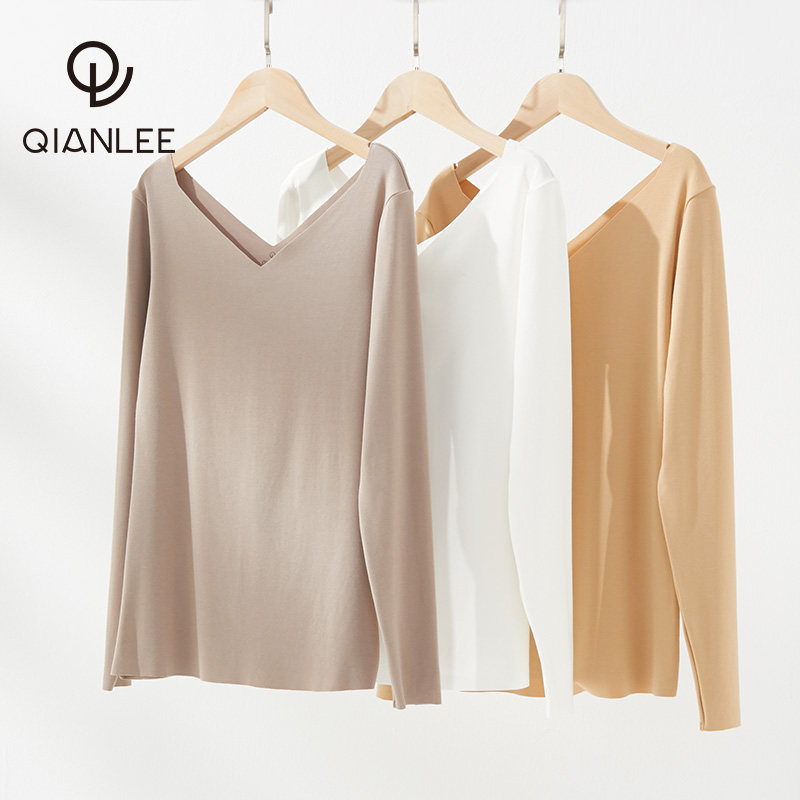 Modale Autumn Clothes Lady No marks Low collar Flesh Color Invisible inside Closets Undershirt Lingerie Warm Blouse Winter