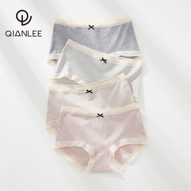 Panties women's summer thin antibacterial lace incognito girl shorts head Xinjiang long velvet cotton mid-waist triangle large size