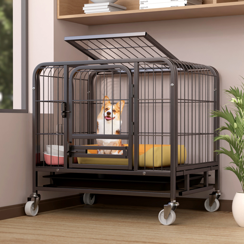 Dog cage small dog medium dog Teddy indoor with toilet separated pet dog fence corgi large kennel