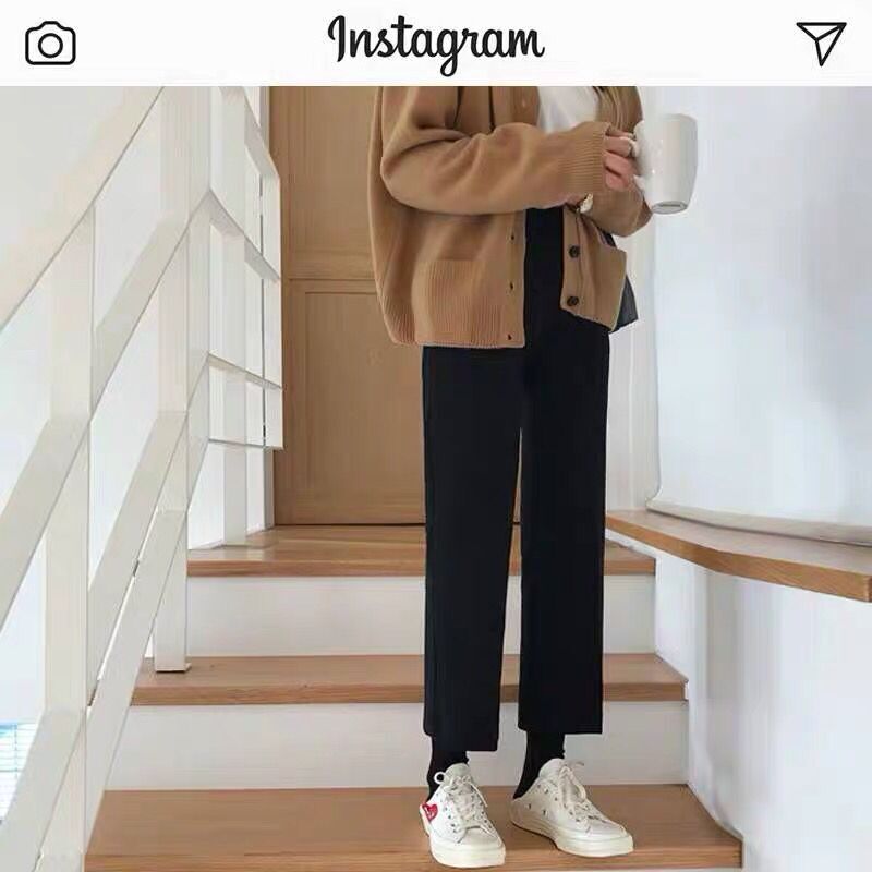 Maternity suit pants spring and Autumn 2019 new casual black trousers loose harem pants nine-point straight wide pants tide