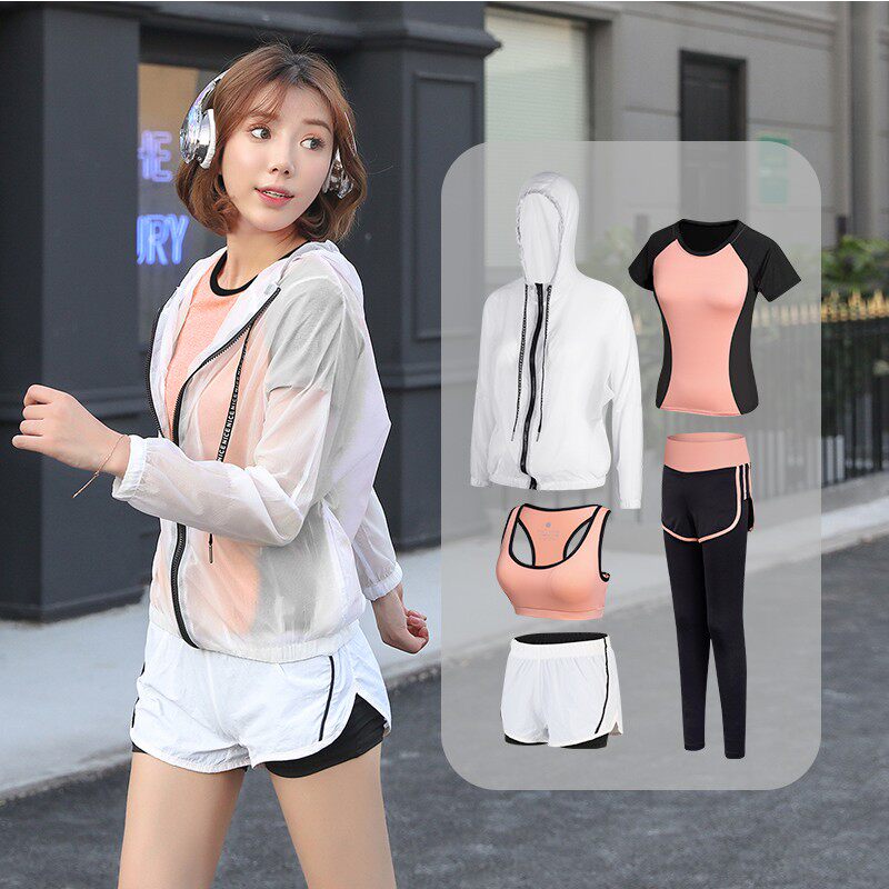 Yoga sports suit women's summer 2021 new professional sports running fitness clothes sunscreen clothes T short-sleeved shorts for women