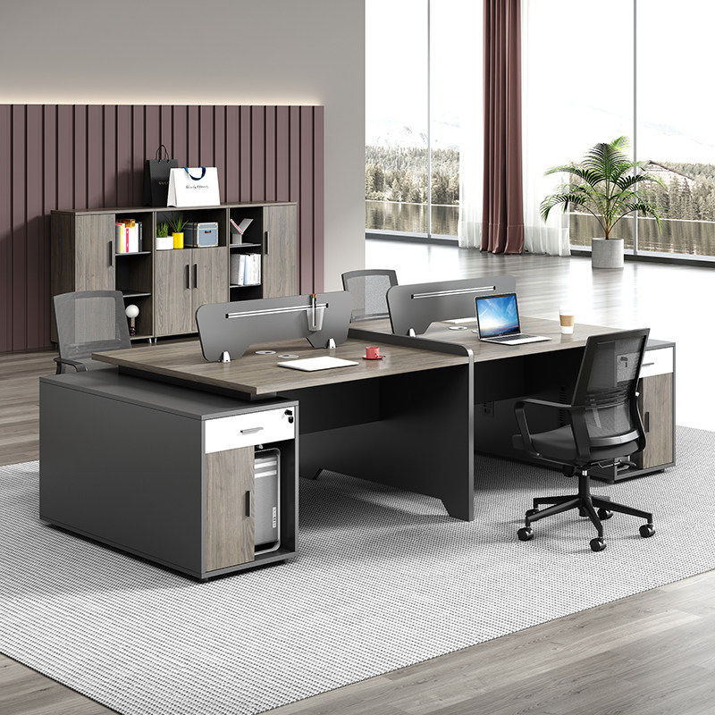 Staff desk 46 Double four-six working position minimalist modern finance room Screen card holder computer table and chairs combination