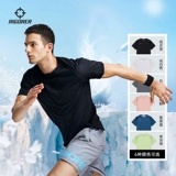 Спортивная быстросохнущая дышащая футболка с коротким рукавом для тренировок для спортзала, для бега, впитывает пот и запах, в американском стиле