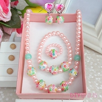 Childrens necklace girl first jewelry baby bracelet hand beaded set sweet princess girl gift girl accessories