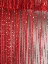 Wedding red and white finished product encrypted bold shiny silver thread curtain partition curtain wedding ceiling tassel curtain