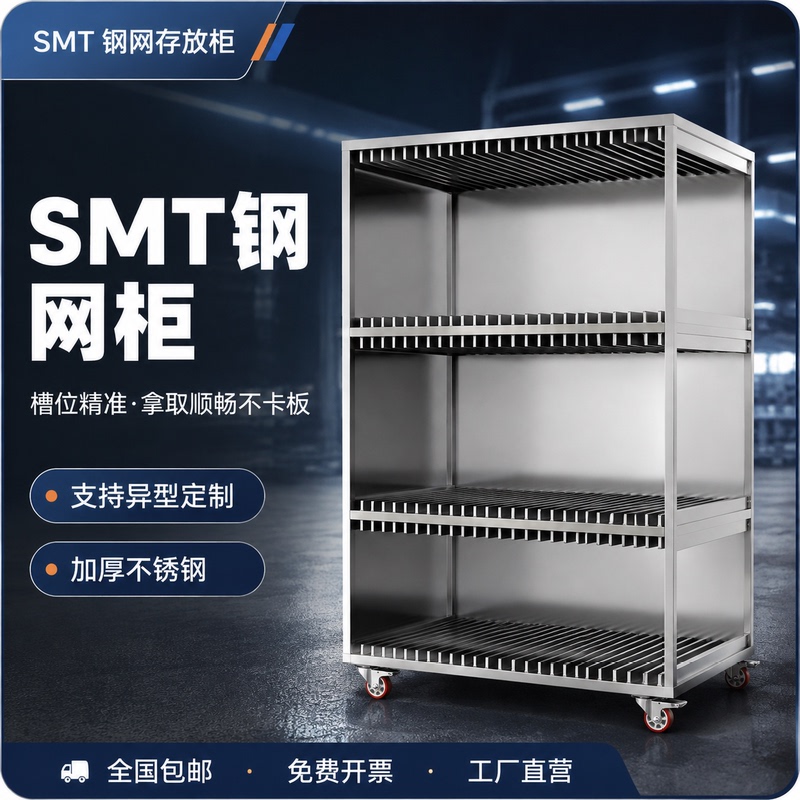 Stainless Steel Smt Stencil Cabinet, Movable Printing Stencil Rack, Anti-Static Grid Board Storage Cabinet, Pcb Turnover Rack with Door