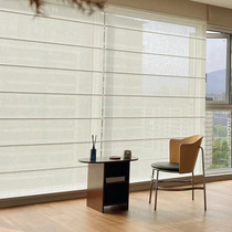 Roman blinds cream style curtains linen roll-pull living room dining room office study blackout smart electric lift