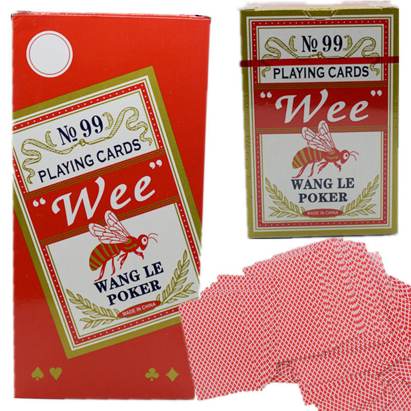 Bee Small Playing Cards Red Poker Grid Poker Pattern Playing Cards Diamond back pattern Poker