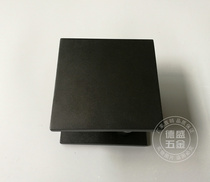 Square tempered glass door pull handicraft black wooden door handle central European bathroom door handrail modern ins