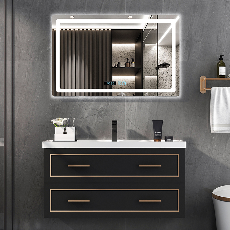 German Dison Modern Solid Wood Bath Cabinet Makeup Room Nordic Light Lavish Washbasin Cabinet Combination Smart Wash Stand
