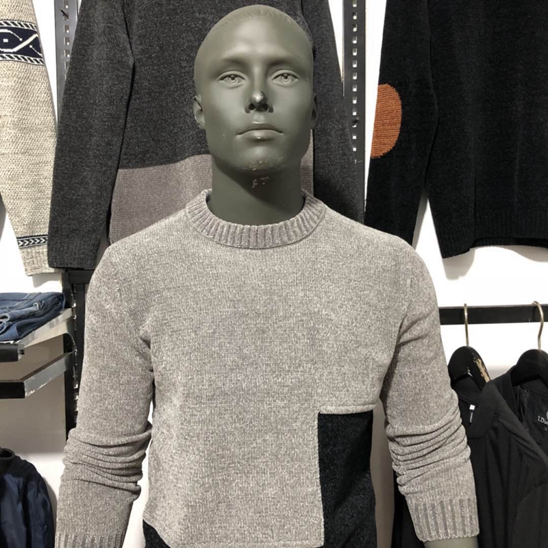 Jj thương hiệu khâu 2 màu cashmere pha trộn áo len nam cổ tròn phù hợp với áo len nam áo len quần áo mùa đông nam giới