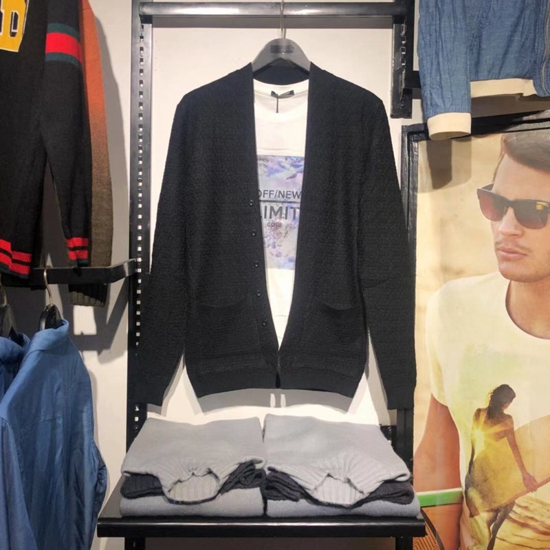 Klauskobecjj Men's Fall Winter Cardigan Cashmere Blend Sweater Knitwear Men's Sweater Knitwear Top Men