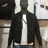 Áo khoác nam jj giả áo khoác da bóng chày cổ áo khoác da giả da nam áo khoác da nam u cardigan nam