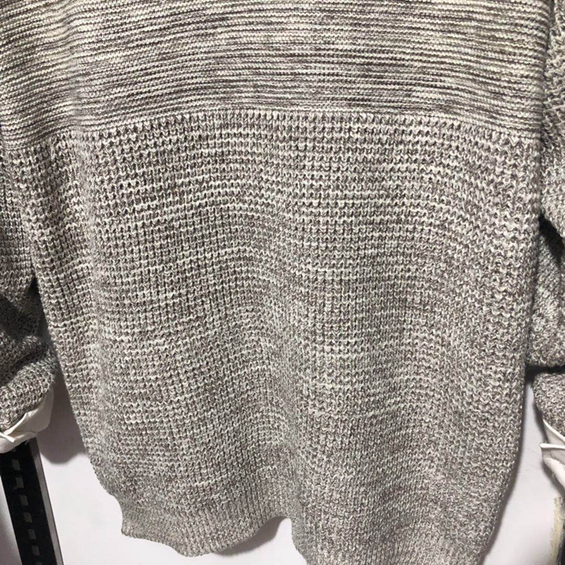 KlausKobecjj màu xám cashmere pha trộn áo len nam cổ tròn phù hợp với áo len nam áo len áo khoác sơ mi nam