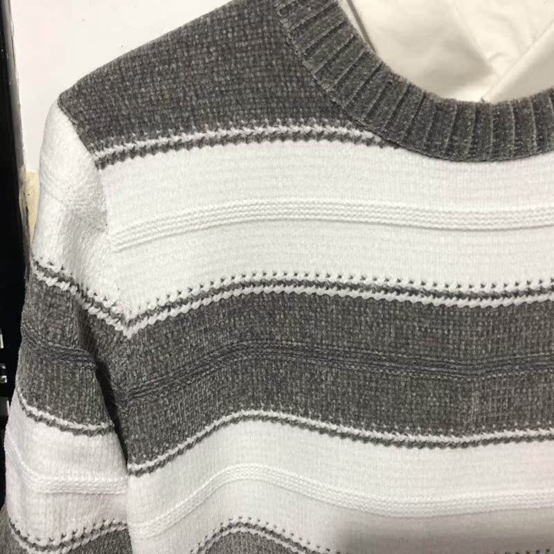 KlausKobecjj sọc cashmere len áo len nam cổ tròn phù hợp với áo len nam áo len quần áo mùa đông nam giới