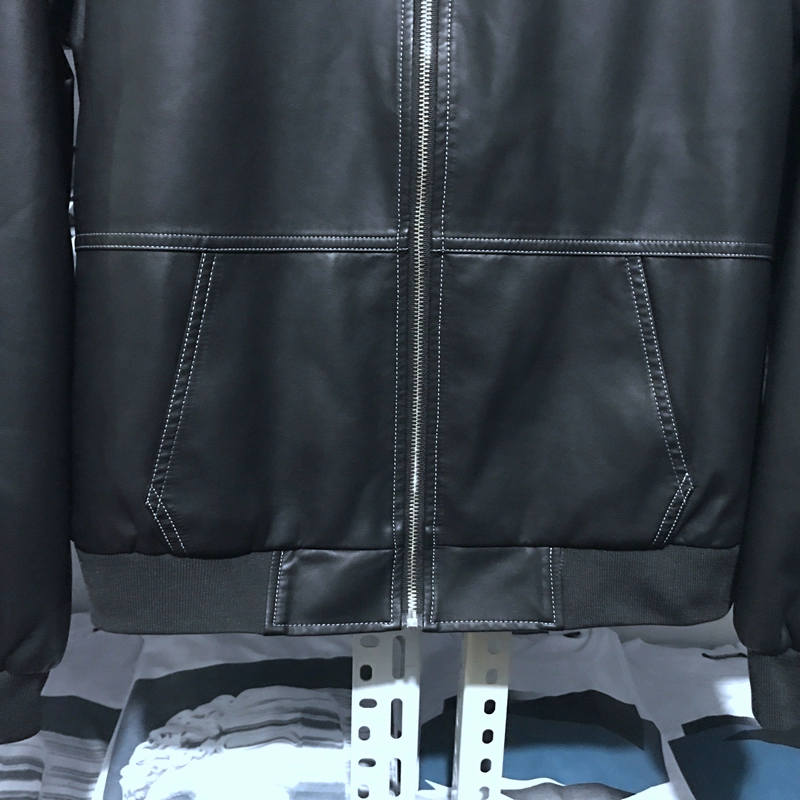 Jj nam giả da áo khoác nam bóng chày sáng áo khoác da giả da áo bomber