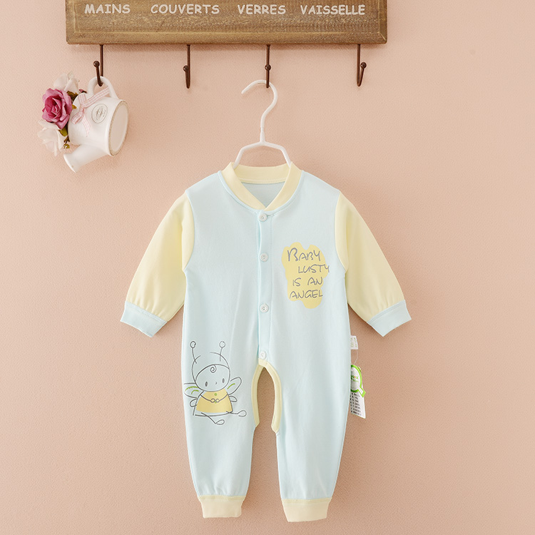 Mùa xuân và mùa thu cotton mỏng bé Xiêm quần áo mở tập tin nam giới và phụ nữ bé dài tay romper sơ sinh Xiêm quần áo áo khoác