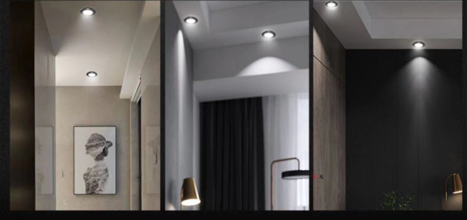 Led cylinder light recessed living-room hole light ceiling home copper lamp three-colour variable light ceiling barrel lamp 7 5cm-Taobao