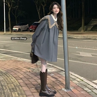 Осеннее демисезонное платье, утепленная юбка, французский стиль, 2024 года, подходит для подростков, яркий броский стиль, по фигуре