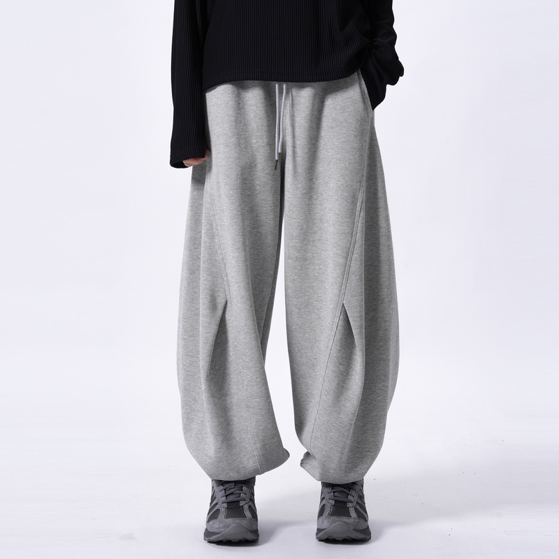 Lilmax Heavyweight American-Style Sports Sweatpants for Men, Spring and Summer Jogger Casual Pants, Loose Trendy Brand Wide-Leg Scimitar Pants
