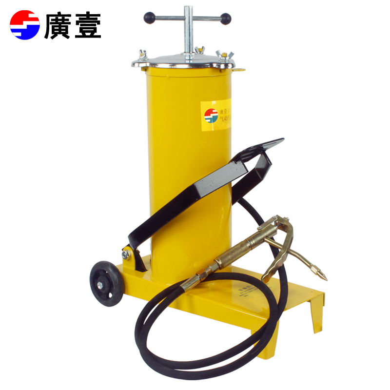 Wide-one-foot lubricator foot with high pressure oil filling machine 6L yellow oil gun butter machine Guangyi butter machine