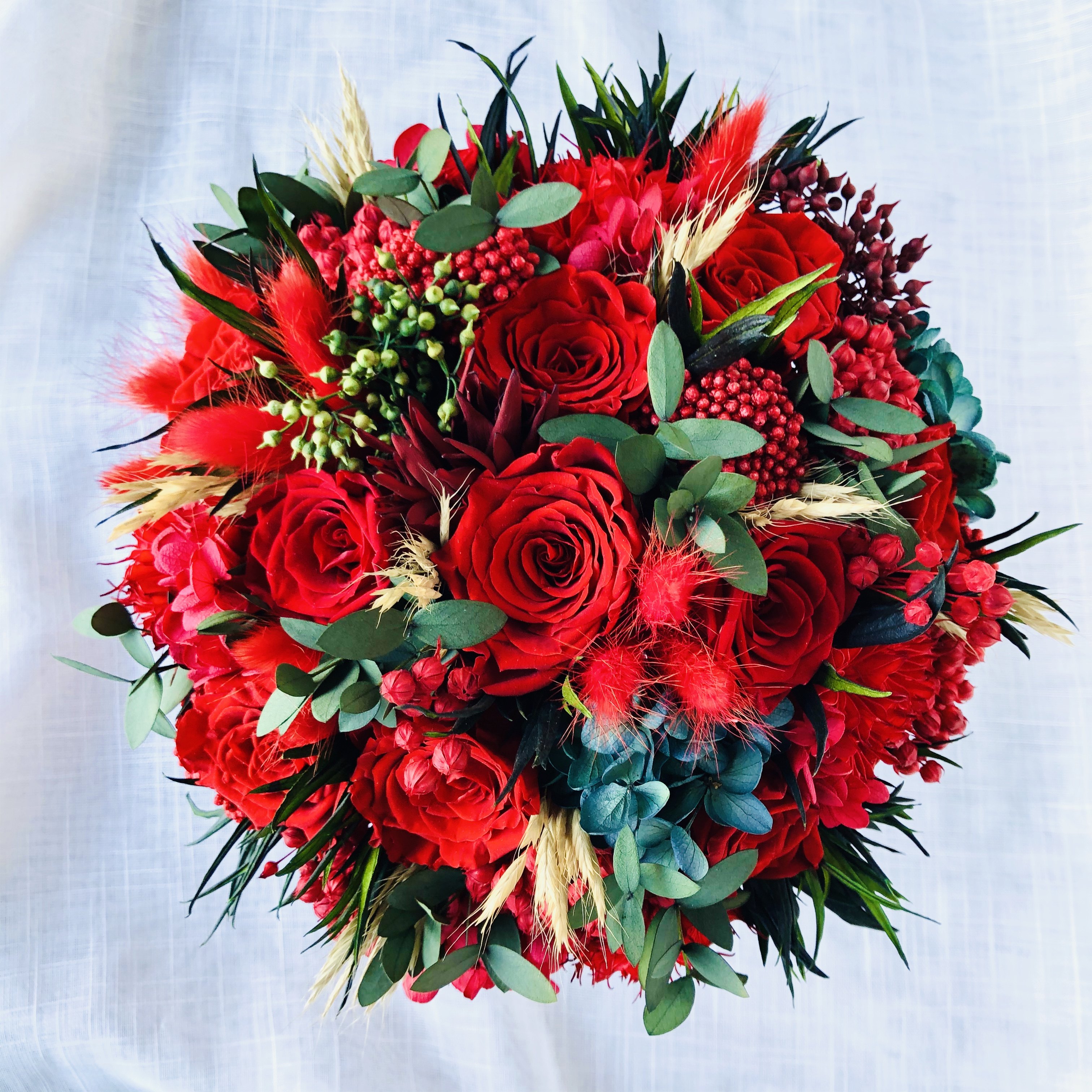 至愛新娘結婚手捧花腕花新郎胸花不凋謝的優質紅玫瑰永生花束禮盒