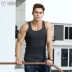 UZER tuyệt vời cotton vest đáy quần vest nam đơn giản màu thô thô dày tay áo thể thao giản dị - Áo vest cotton áo ba lỗ gym Áo vest cotton