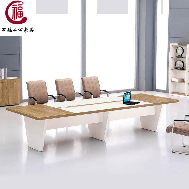 Guangzhou office furniture board conference table long table new large conference table thickened rectangular negotiation table