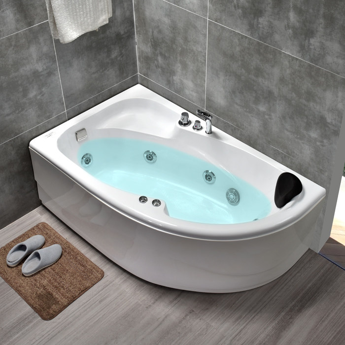 Acrylic bath triangle arc fan fan household adult bath surfing massage constant temperature heating bath