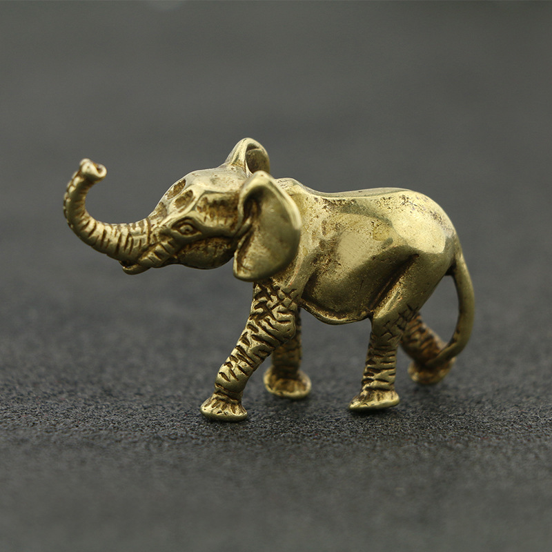 Antique bronze sculpture mini elephant ornament 53