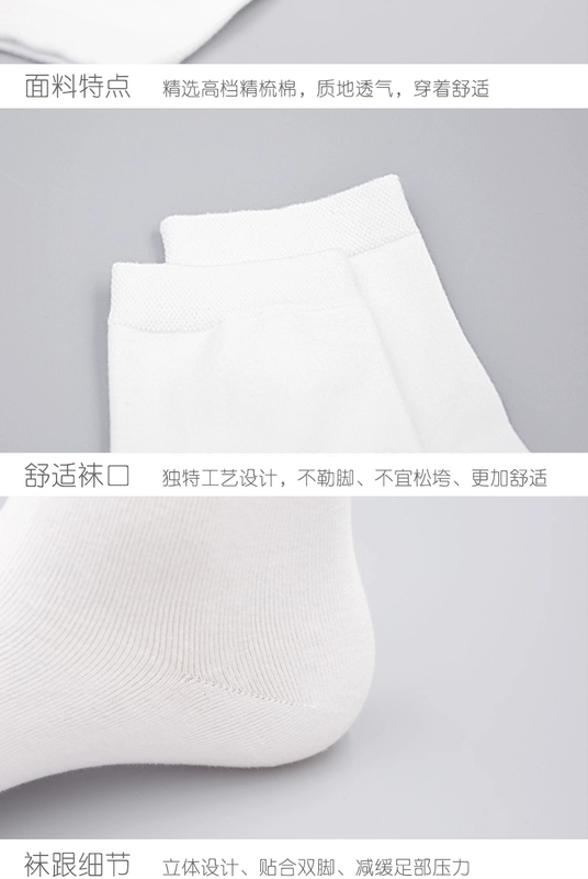 Vớ nam ống cotton màu rắn vớ mùa thu và mùa đông nam bốn mùa kinh doanh vớ cotton thấm hút mồ hôi