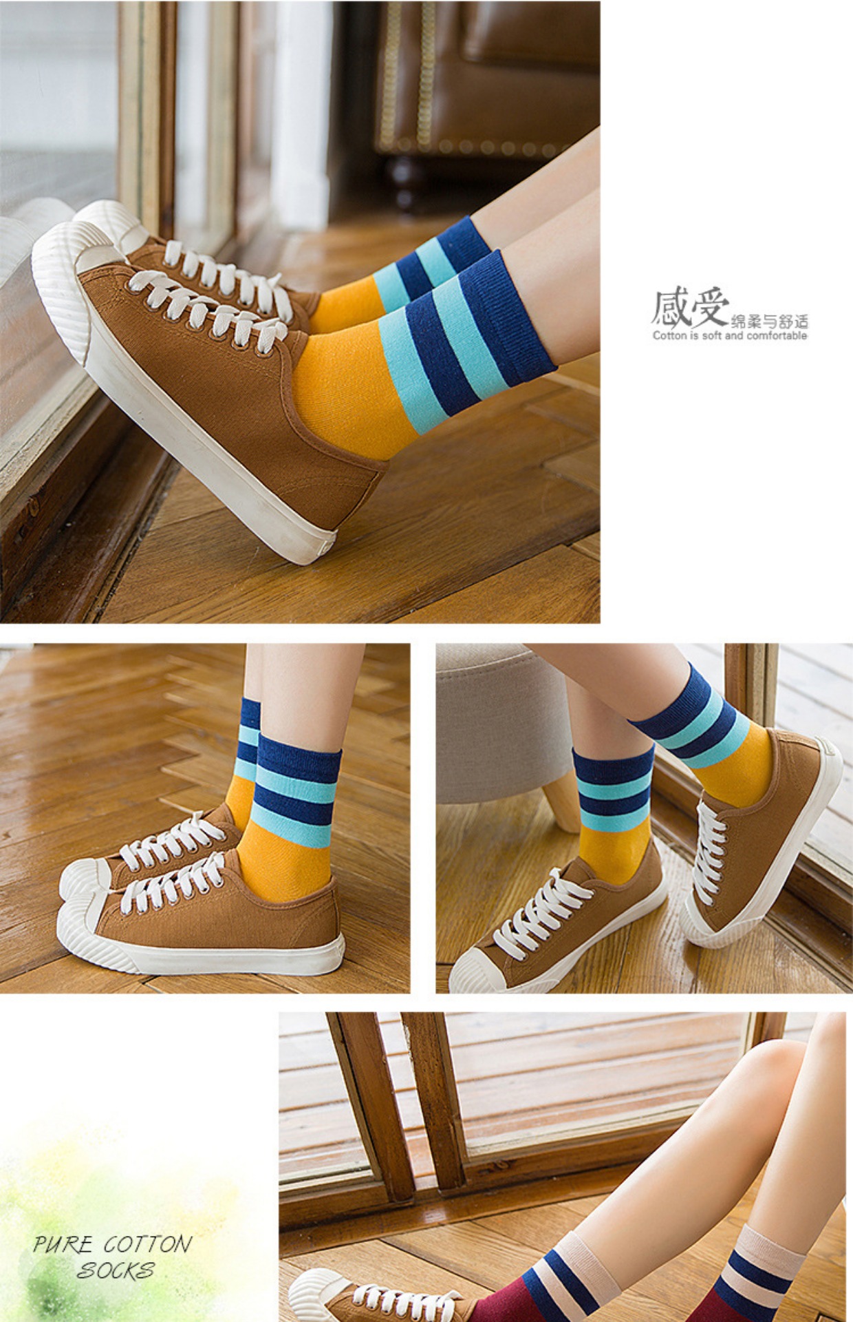 Vớ nữ ống vớ mùa thu và mùa đông Phiên bản Hàn Quốc của trường gió Nhật Bản cotton dài ống Hàn Quốc dễ thương vớ dài