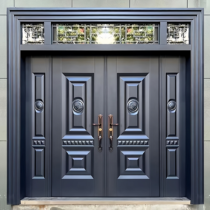Zinc Alloy House Door Double Door Cast Aluminum Foyer House Entry Door Rural Self-Built House Home Four-Door Entrance Door Zinc Alloy House Door Double Door Cast Aluminum Foyer House Entry Door Rural Self-Built House Home Four-Door Entrance Door