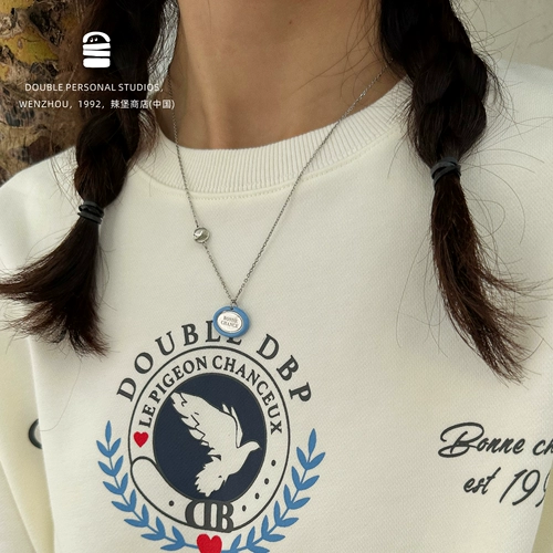 Бонн Шанс серия / голубые голубь титанового стального подвесного ожерелья, которое приносит удачу, движется ~