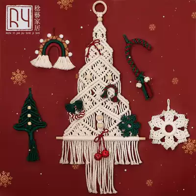 INS Wind Christmas old man festive dress hanging tree snowflake hand-woven DIY wall Rainbow Children's Room Garden