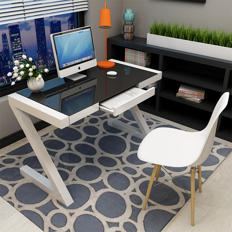 Купить Компьютерный стол Простой современной закаленное стеклянный стол ...
